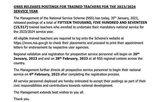 Trained Teachers National Service