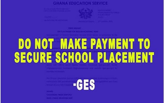 Do Not Make Payment To Secure School Placement- GESjpg