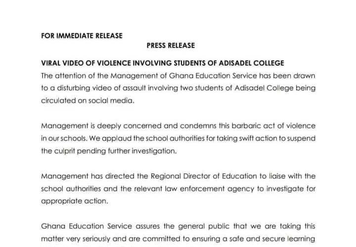 viral video of Adisadel Students Involved in violence