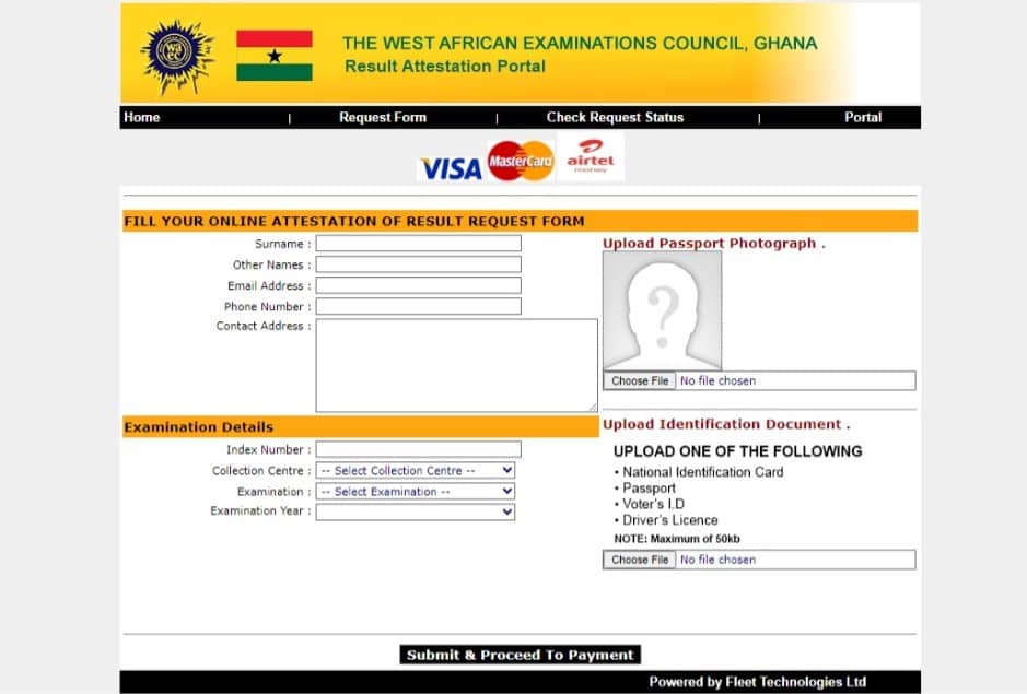 Attestation form